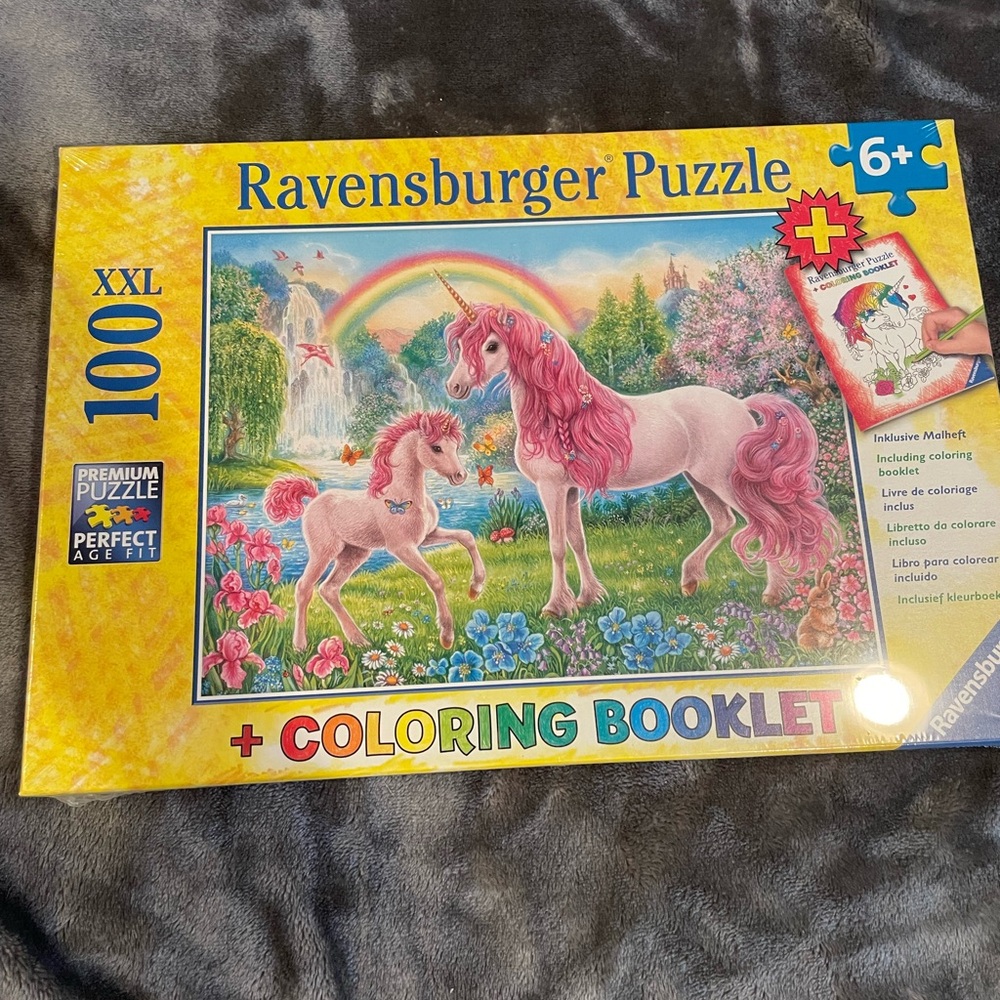 Ravensburger Unicorn Puzzle with Coloring Booklet - Multicolor